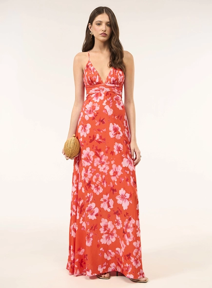 Vestido Longo Estampa Floral