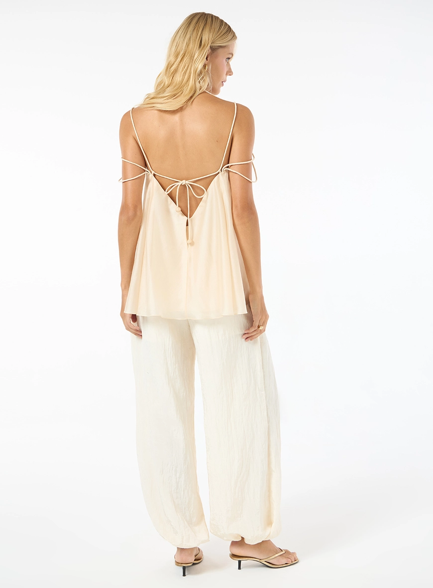 Conjunto Calça Balloon E Blusa - Bege