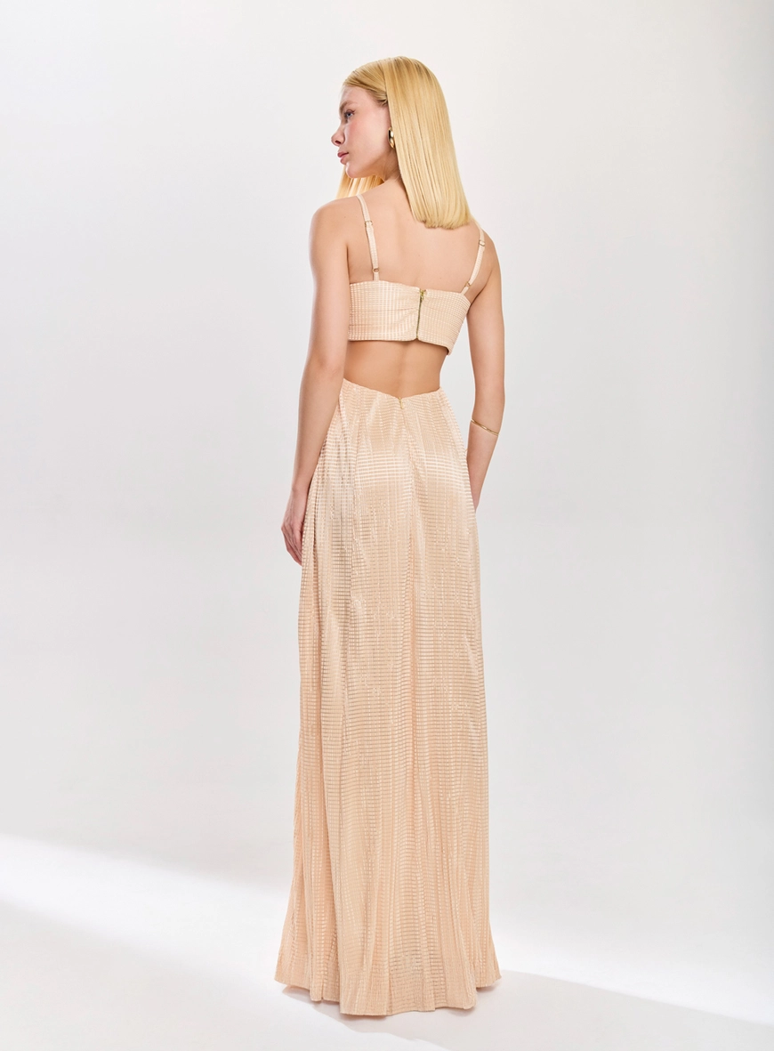 Vestido Longo Jersey Plissado