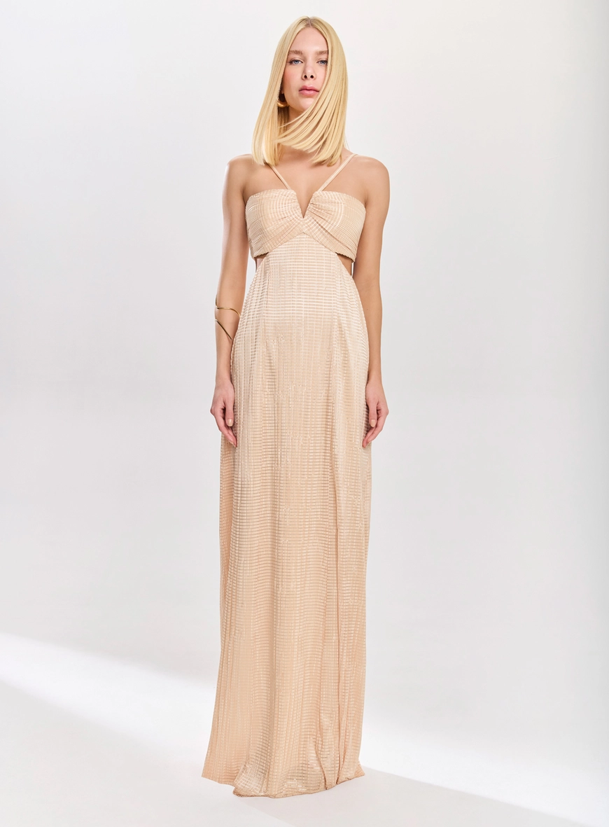 Vestido Longo Jersey Plissado