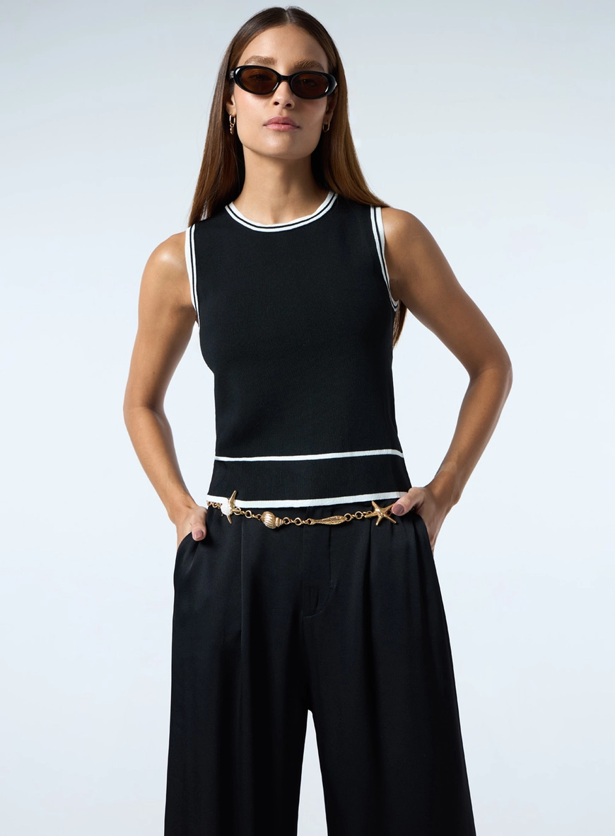 Blusa Tricot Detalhe Listras