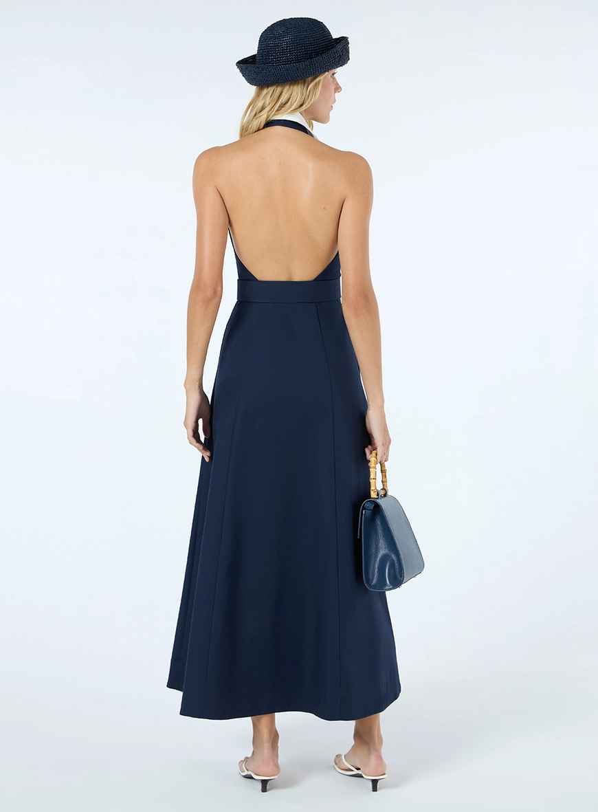 Vestido Chemise Gola Removível - Azul Classic