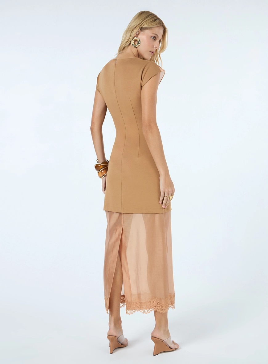 Vestido Midi E Saia Organza - Areia