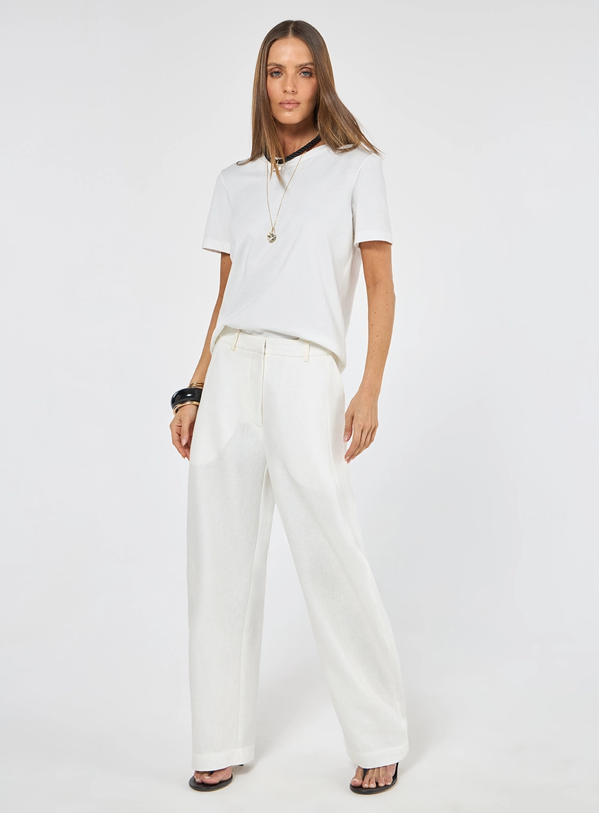 Calça Linho Barril - Off White