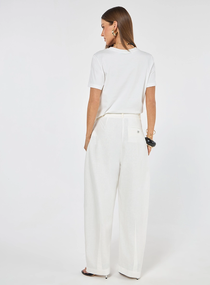 Calça Linho Barril - Off White