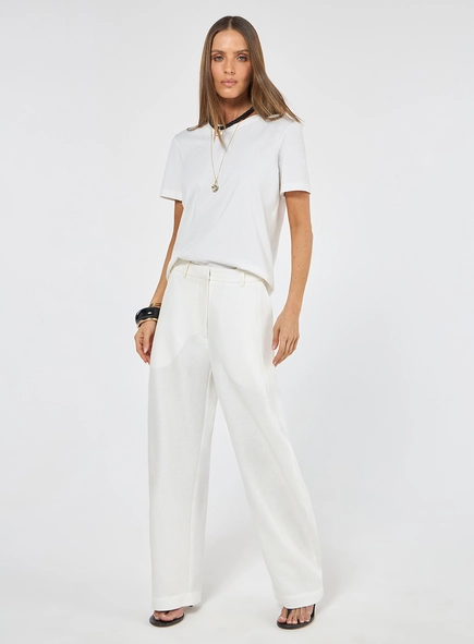 Calça Linho Barril - Off White