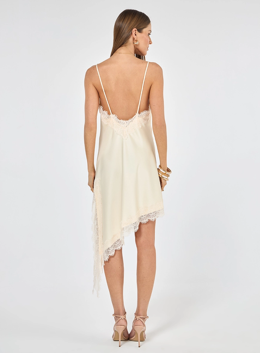 Vestido Curto Assimétrico - Amarelo Citrino