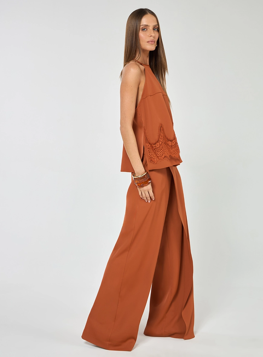 Conjunto Crepe Blusa Halter E Calça - Ambar