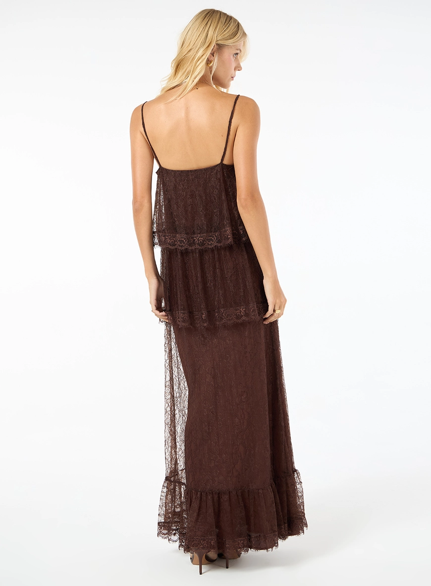 Vestido Longo Renda Camadas