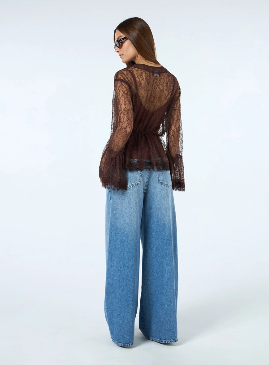 Blusa Renda Manga Longa