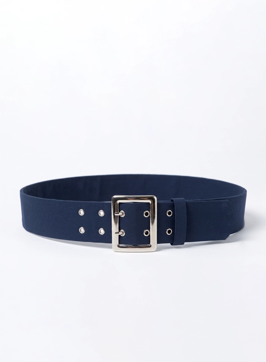 Cinto Forrado Tricoline Fivela - Azul