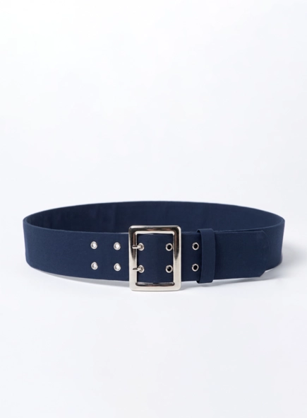 Cinto Forrado Tricoline Fivela - Azul
