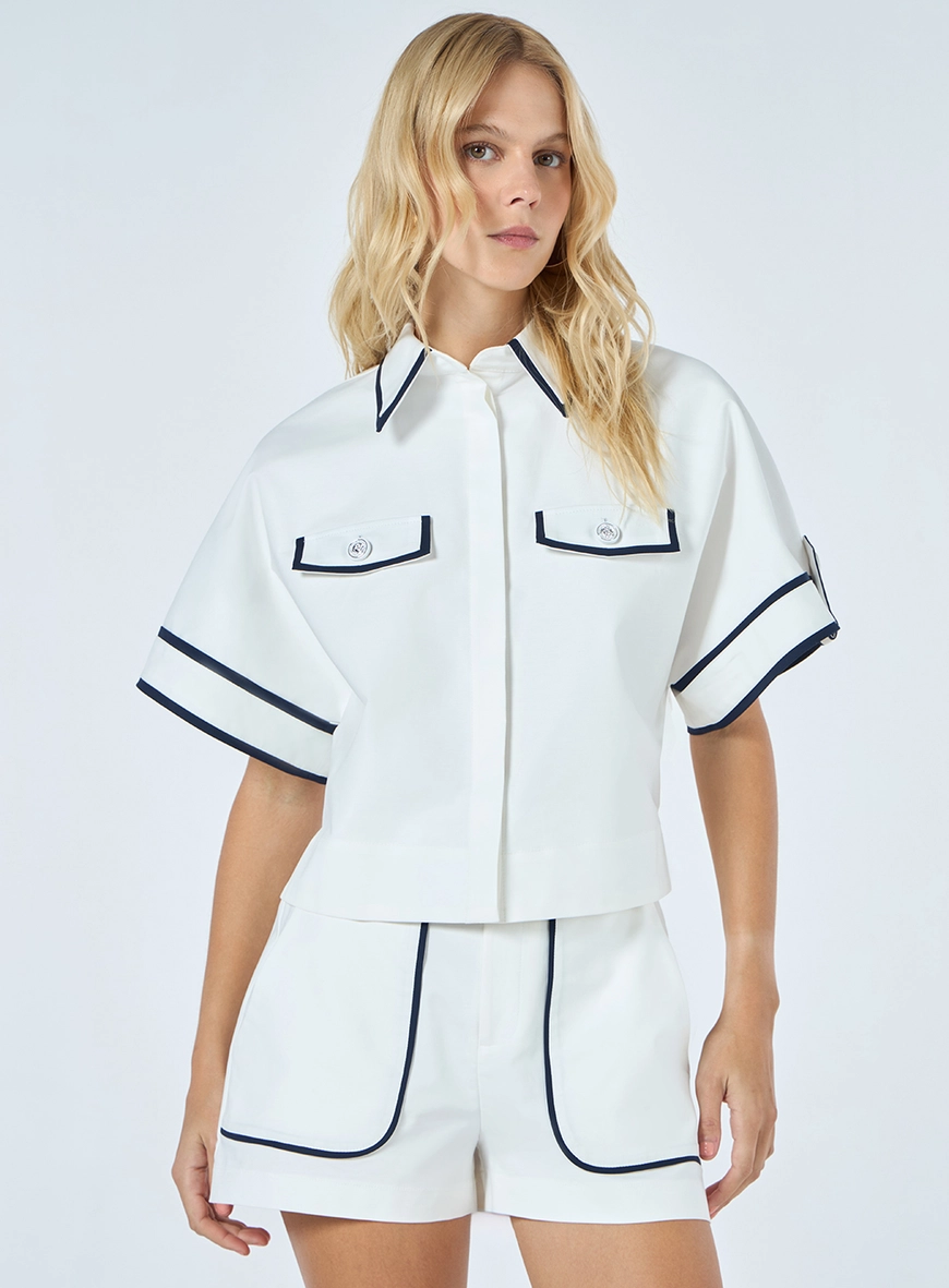 Camisa Tricoline Manga Martingale - Off Shell