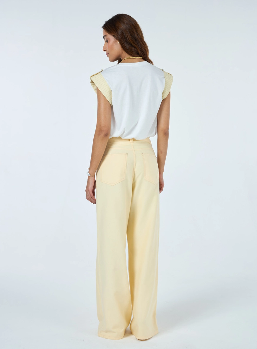 Blusa Malha Detalhe Listras - Off White