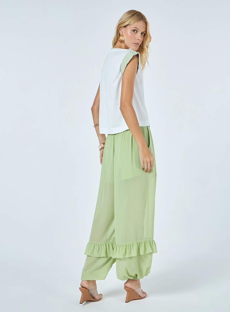Blusa Malha Detalhe Listras - Off White