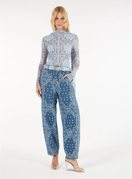 Calça Jeans Barrel - Azul