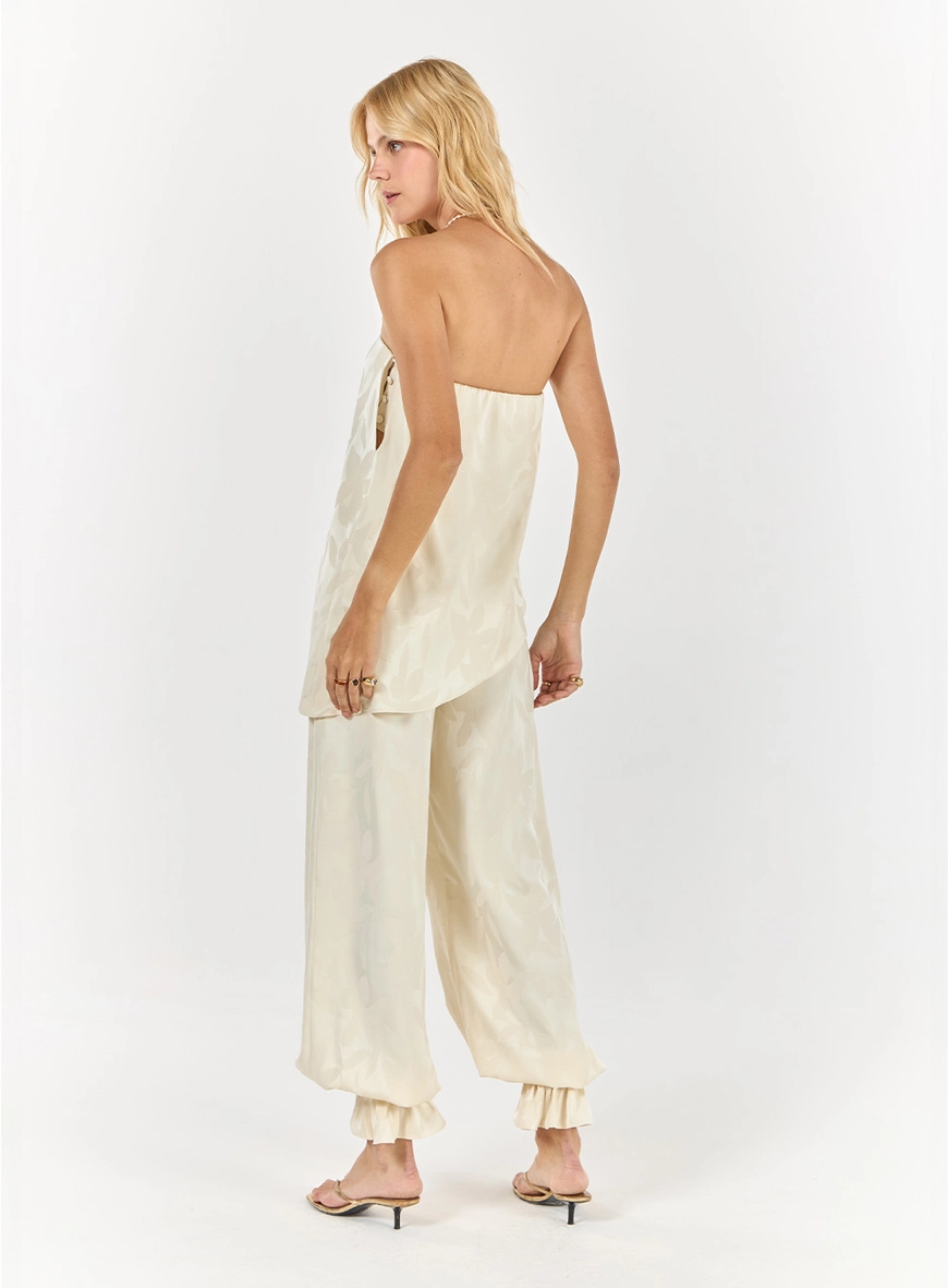 Conjunto Blusa Assimétrica E Calça - Off White