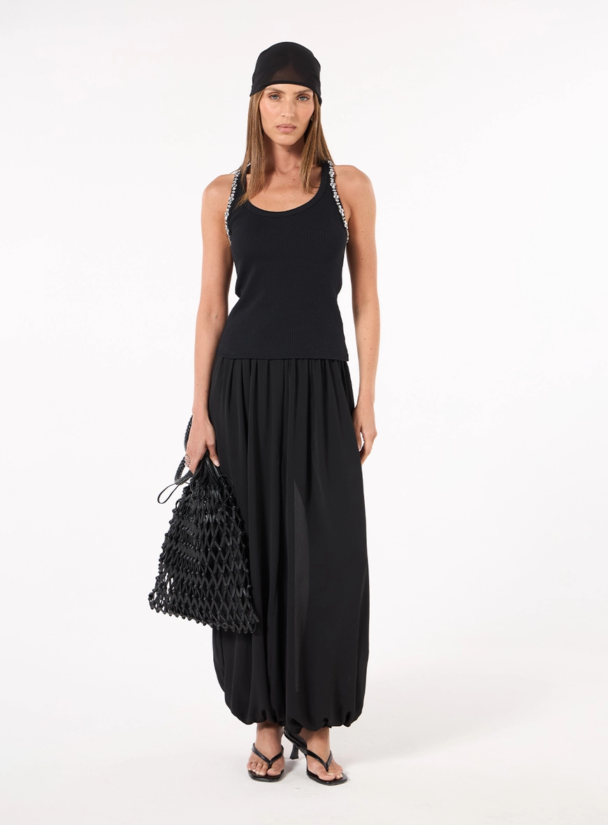 Calça Balloon Chiffon - Preto