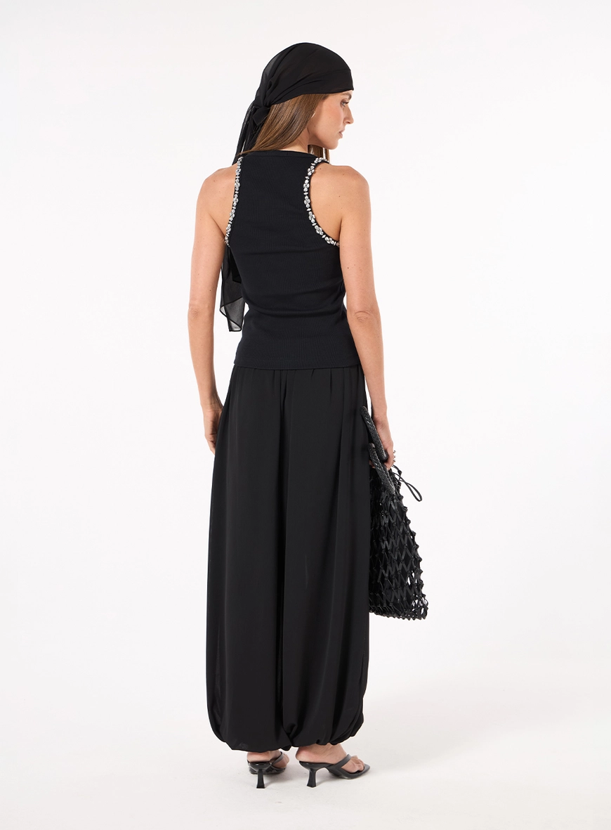 Calça Balloon Chiffon - Preto