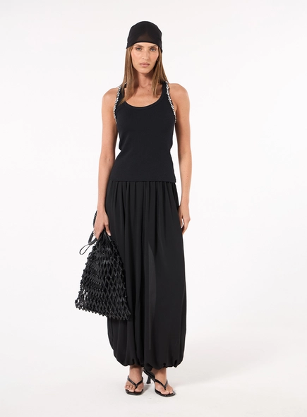 Calça Balloon Chiffon - Preto