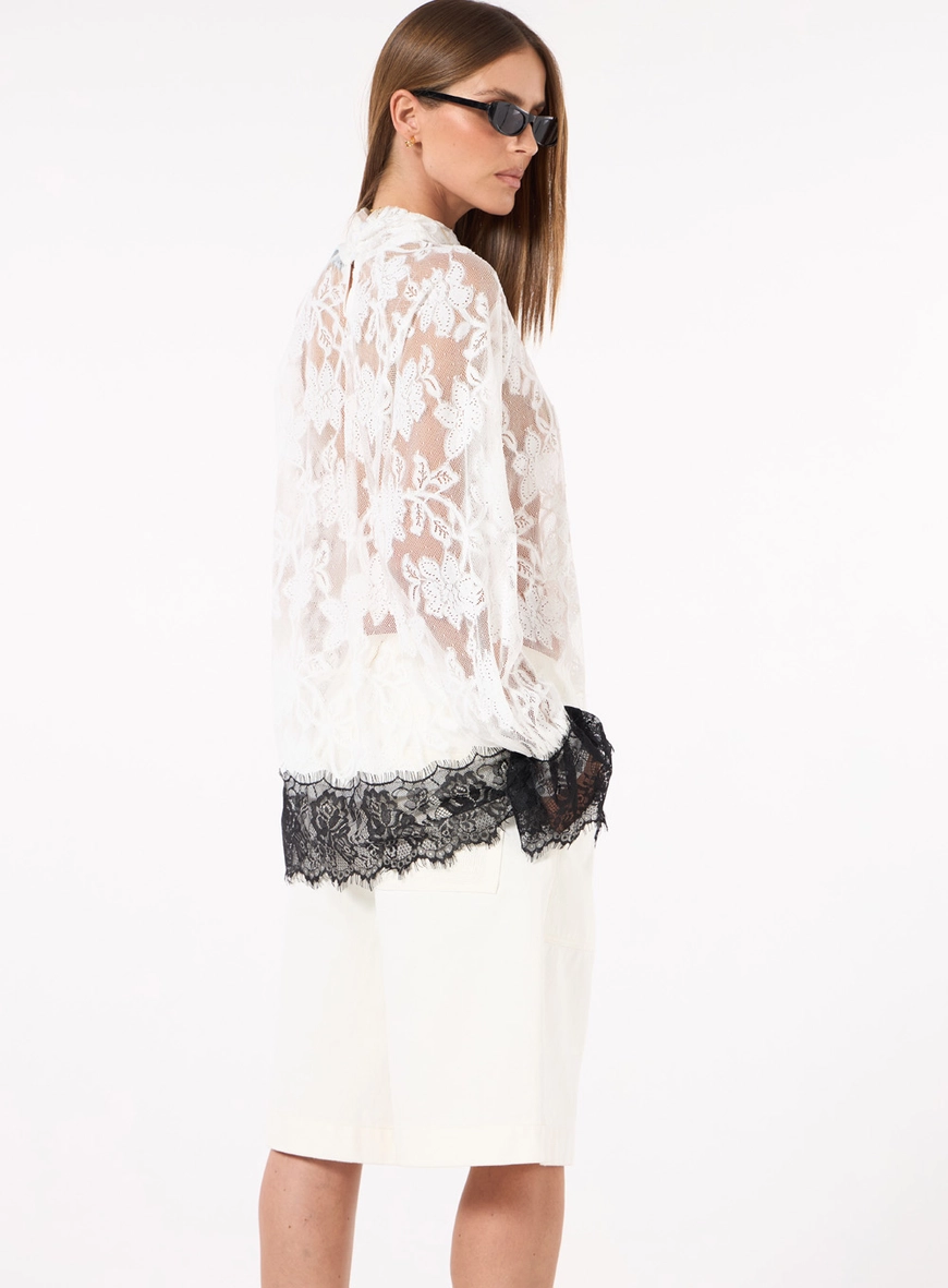 Blusa Manga Longa Renda - Off Shell