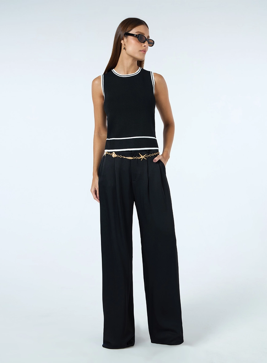 Calça Reta Crepe - Preto