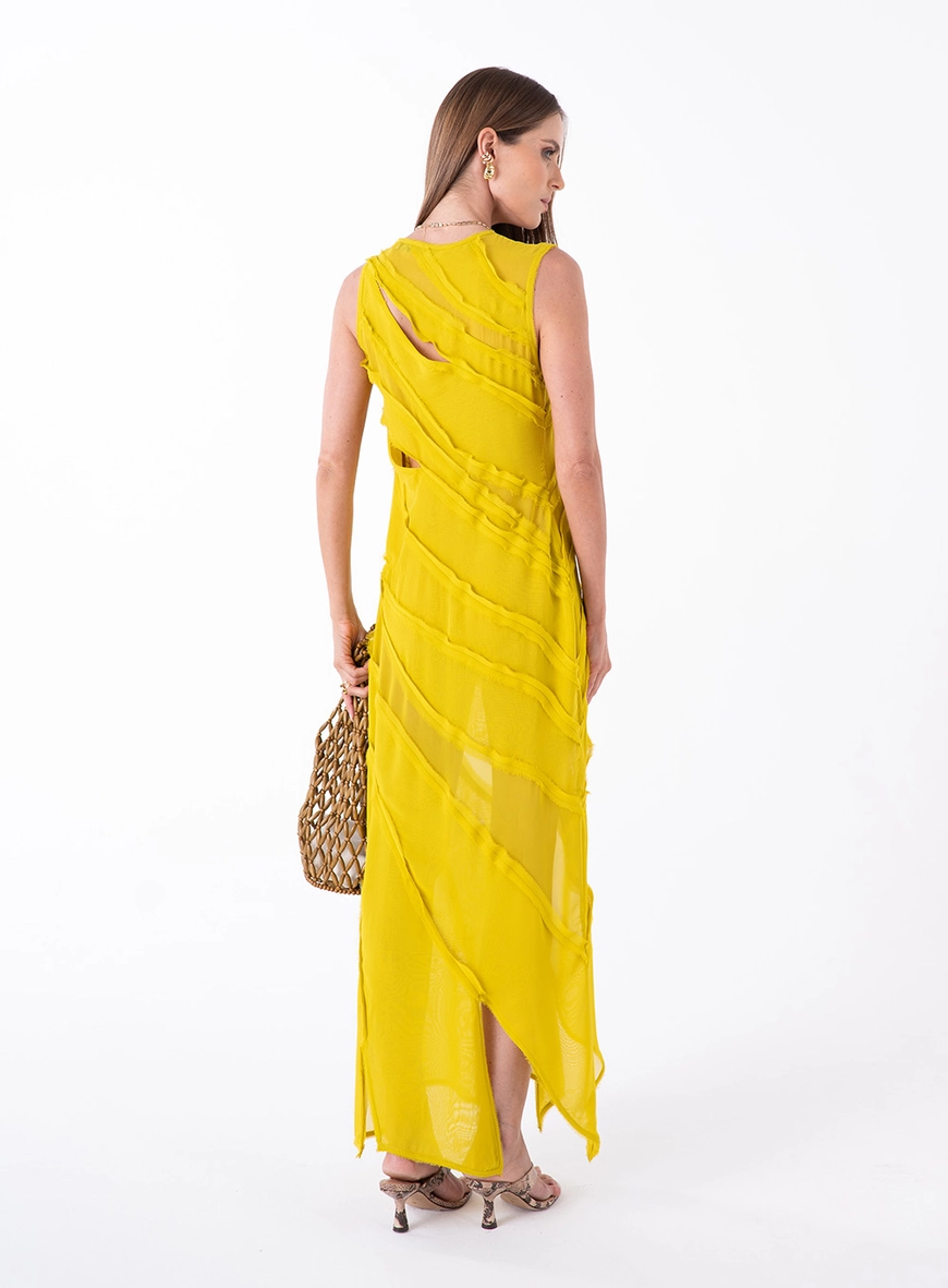 Vestido Longo Recortes