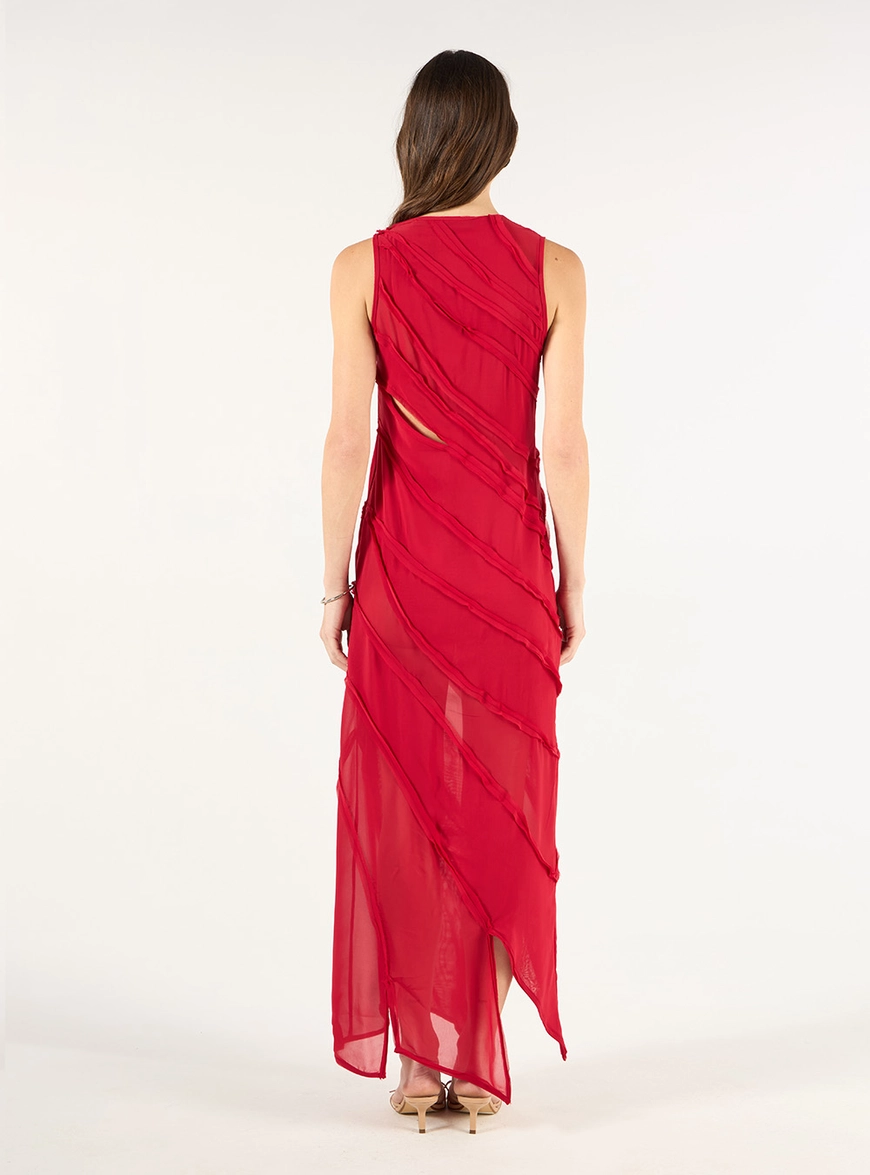 Vestido Longo Recortes Assimétricos