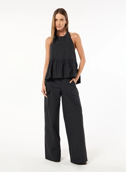 Conjunto Blusa E Calça Cargo - Preto