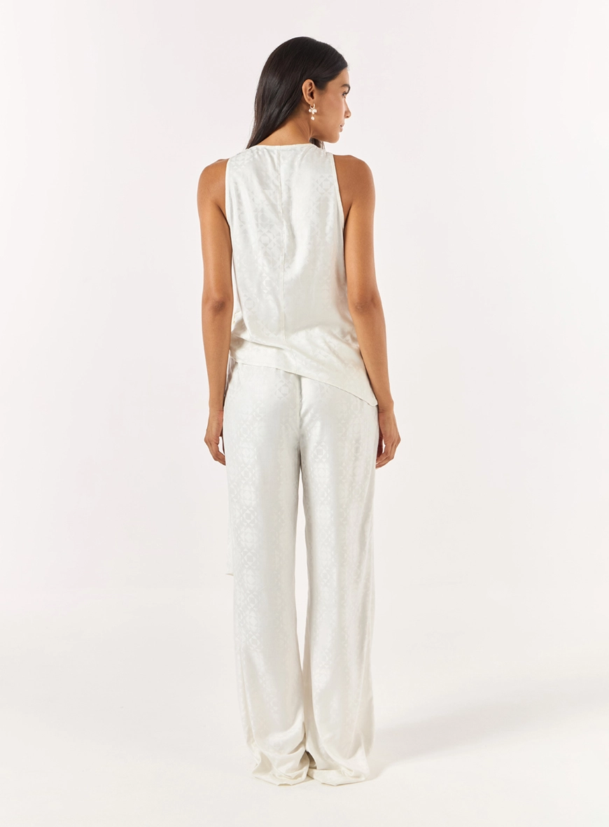 Conjunto Blusa E Calça Reta - Off Shell