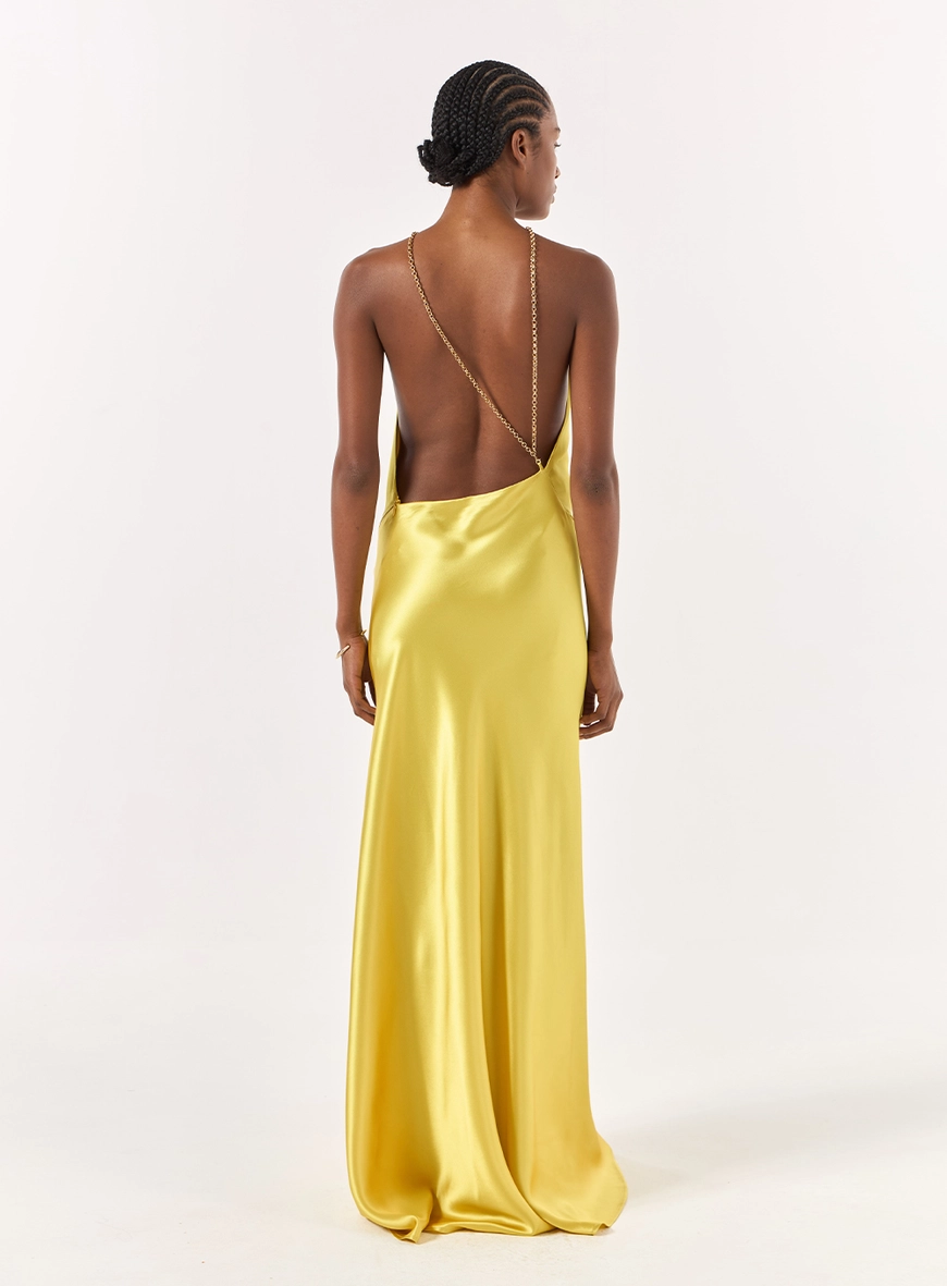 Vestido Longo Alças Correntes -  Melon
