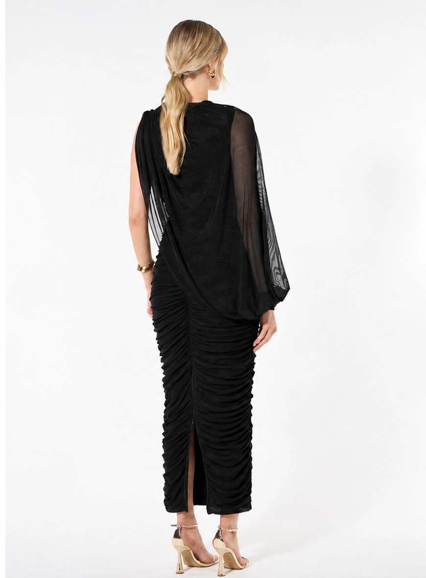 Vestido Midi Tule Manga Única