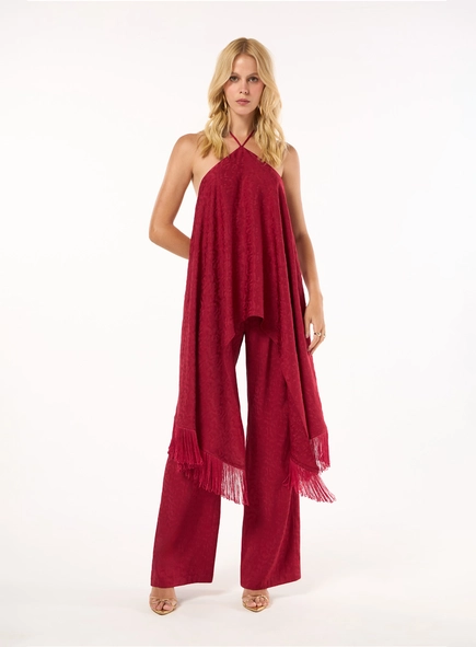 Conjunto Jacquard Blusa E Calça - Rubi