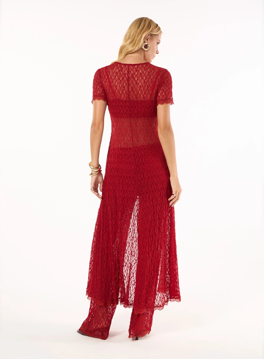 Conjunto Renda Blusa E Calça - Rubi