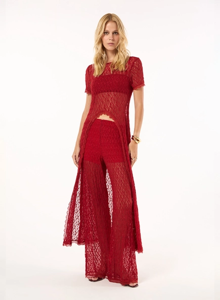Conjunto Renda Blusa E Calça - Rubi