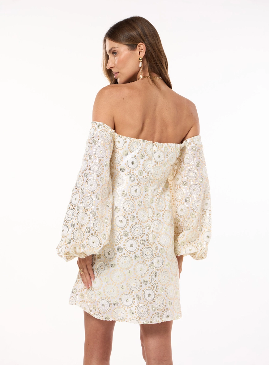 Vestido Curto Ombro A Ombro - Off White