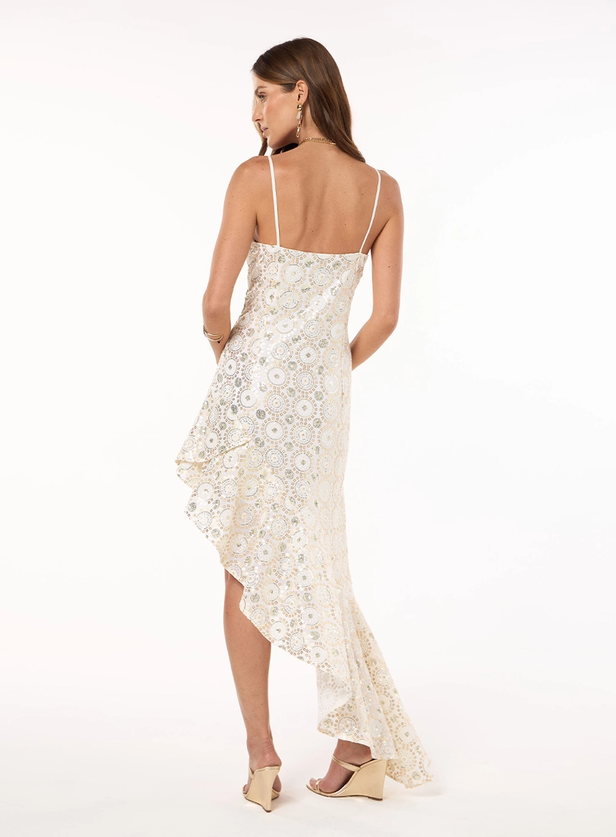 Vestido Midi Bordado - Off White